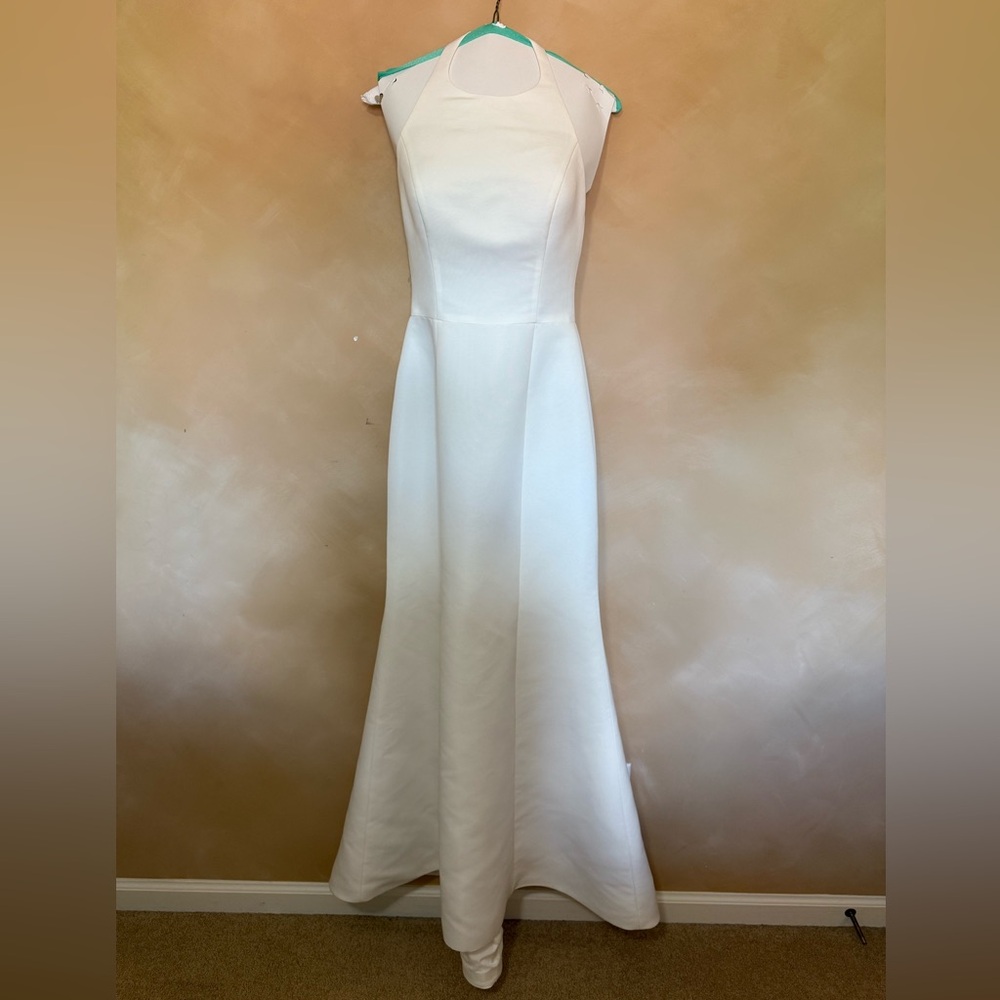 Amsale Cream Strapless Sheath Dress for Brides